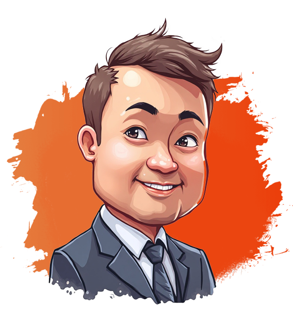 A man in a alice blue shirt with a thinking expression